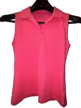 Maggie Lane Women's Pink Sleeveless Golf Polo Shirt Size S